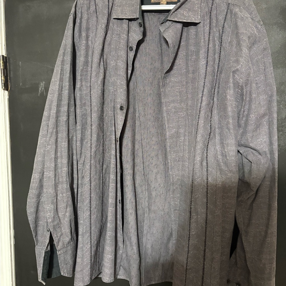 Blue by Pronto Uomo Gray Casual Button Down Shirt